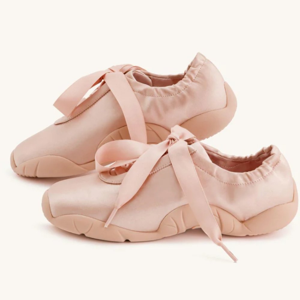 JW PEI Flavia Ballerina Sneakers NWT (pink satin) Size 7.5 (38)